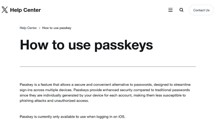 偏关苹果维修店铺分享iOS用户如何通过通行密钥(Passkey)登录 